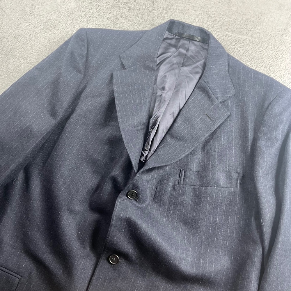 J. Press Mens Navy Blue Pinstripe 3-Button Blazer Sport Coat Jacket 12880